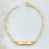 Pulso Bebé Figaro Placa Rectangular 1.5gr / 14cm / 1.9mm Oro Amarillo +1 18K *