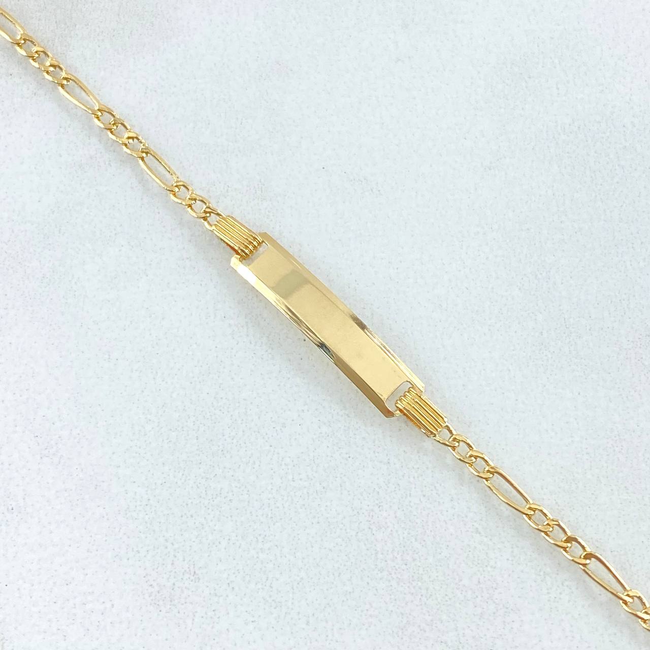 Pulso Bebé Figaro Placa Rectangular 1.5gr / 14cm / 1.9mm Oro Amarillo +1 18K *