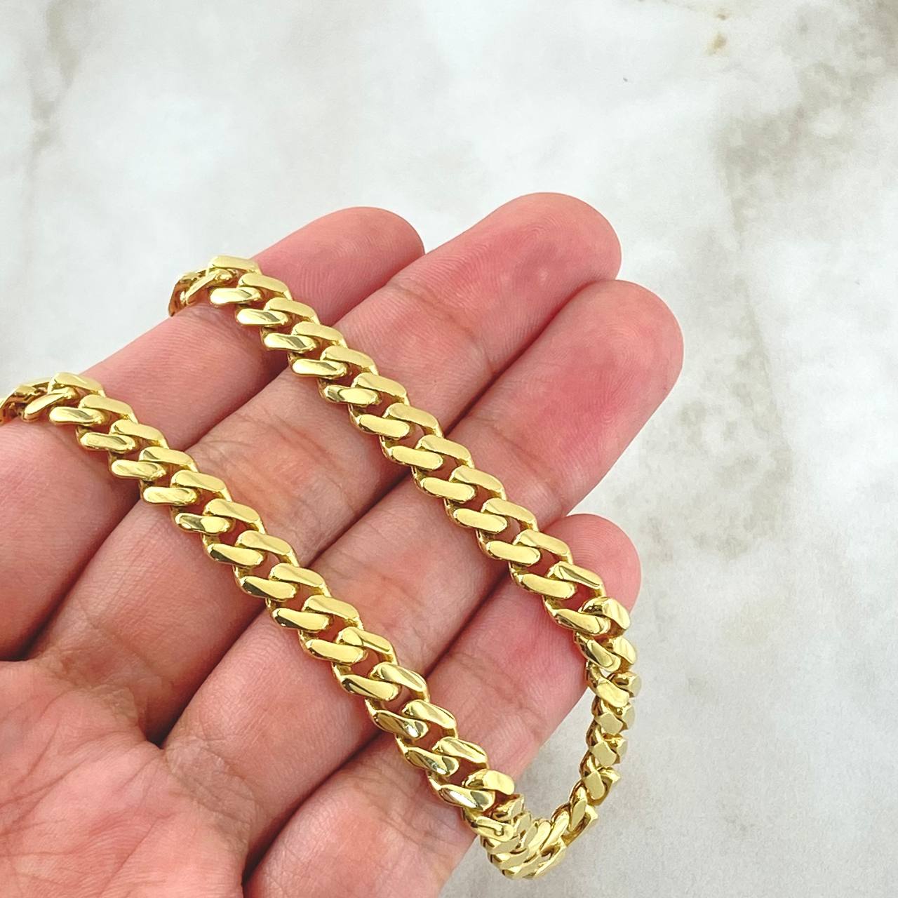 Cuban Links infinito 24.95gr / 60cm / 6.3mm white zircons Yellow Gold +2 18K *