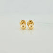 Plain Bead Stud Earrings 0.55 g / in / 4 mm Yellow Gold 18K