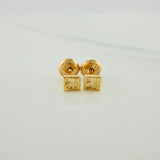 Topos Cuadrado Diamantado 0.6 g / in / 3.98 mm Oro Amarillo 18K