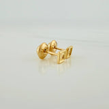 Topos Cuadrado Diamantado 0.6 g / in / 3.98 mm Oro Amarillo 18K