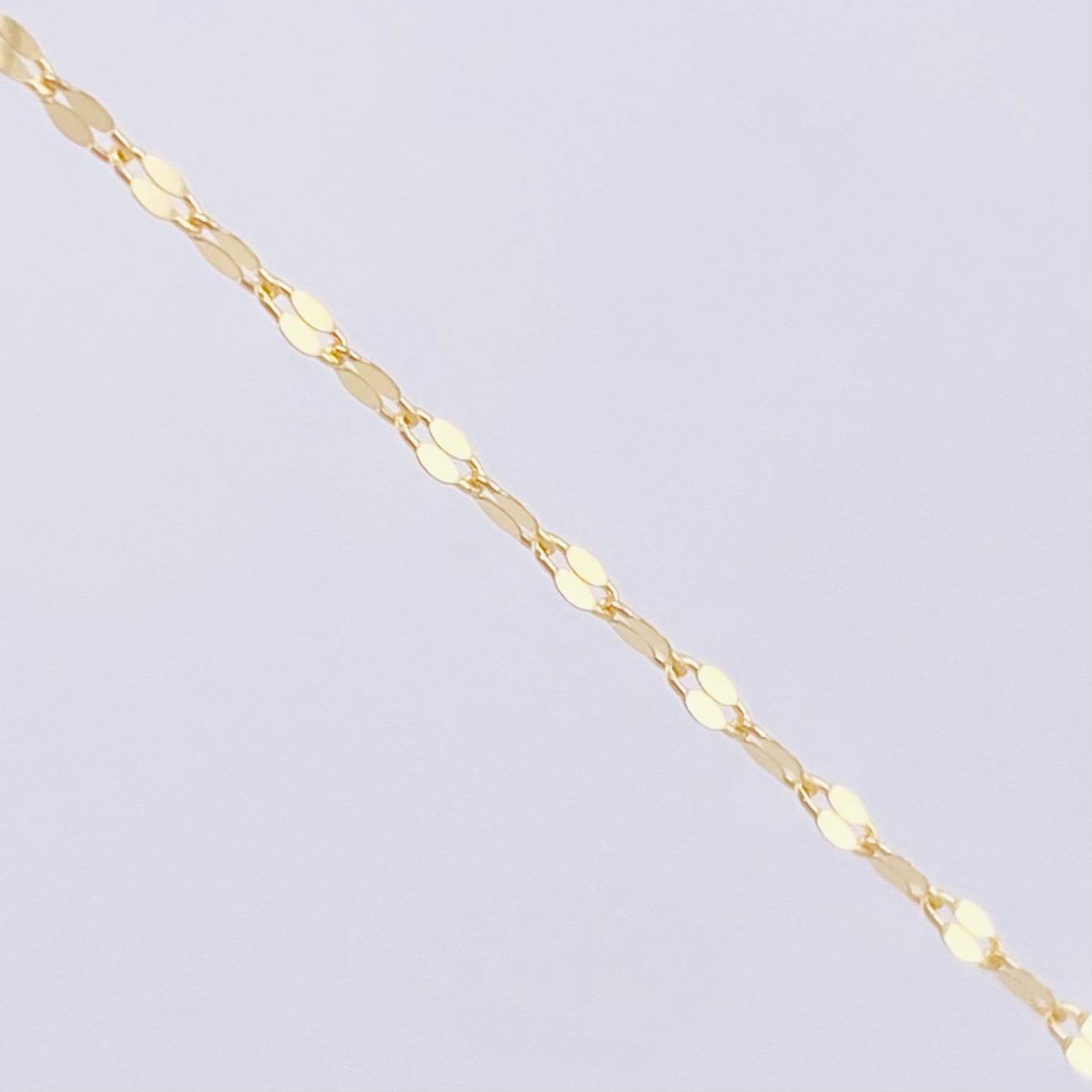Set Cadena y Dije Flor Espejo + Letra S 1.3gr / 17 3/4 in / 1.3mm Oro Amarillo 18K *