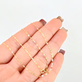 Set Cadena y Dije Flor Espejo + Letra C 1.4gr / 17 3/4 in / 1.3mm Oro Amarillo 18K *
