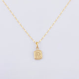Set Cadena y Dije Flor Espejo + Letra D 1.3gr / 17 3/4 in / 1.3mm Oro Amarillo 18K *