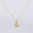 Set Cadena y Dije Flor Espejo + Letra S 1.3gr / 17 3/4 in / 1.3mm Oro Amarillo 18K *