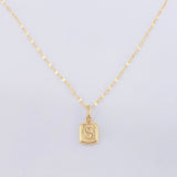 Set Cadena y Dije Flor Espejo + Letra S 1.3gr / 17 3/4 in / 1.3mm Oro Amarillo 18K *