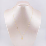 Set Cadena y Dije Flor Espejo + Letra S 1.3gr / 17 3/4 in / 1.3mm Oro Amarillo 18K *