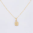Set Cadena y Dije Flor Espejo + Letra C 1.4gr / 17 3/4 in / 1.3mm Oro Amarillo 18K *