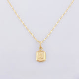 Set Cadena y Dije Flor Espejo - Letra A 1.35gr / 17 3/4 in / 1.2mm Oro Amarillo 18K ©
