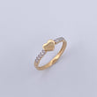 Anillo Corazon 1.55gr / T6 1/2 / Circones Blancos Dos Oros Amarillo Blanco  18K $