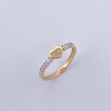 Anillo Corazon 1.55gr / T6 1/2 / Circones Blancos Dos Oros Amarillo Blanco  18K $