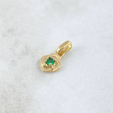 Pendant Flor Hélice 0.95gr / 1.4cm / Green Zircon Yellow Gold 18K ©