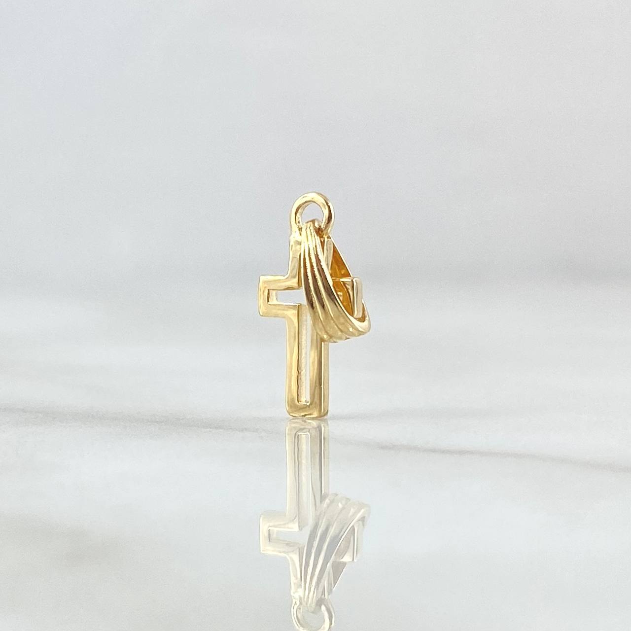 Dije Cruz Silueta 0.8gr / 1.7cm / Lisa Oro Amarillo 18K *