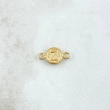 Herraje Letra Z 0.35gr / 1.5cm / Circulo Texturizado Oro Amarillo 18K *
