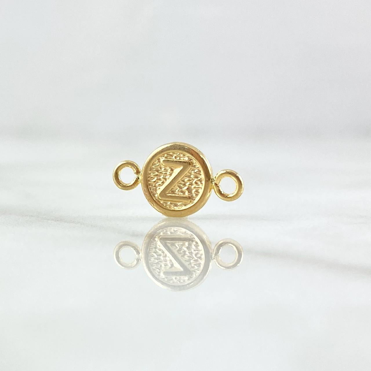 Herraje Letra Z 0.35gr / 1.5cm / Circulo Texturizado Oro Amarillo 18K *