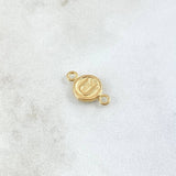Charm Letter U 0.4gr / 1.5cm / Textured Circle Yellow Gold 18K *