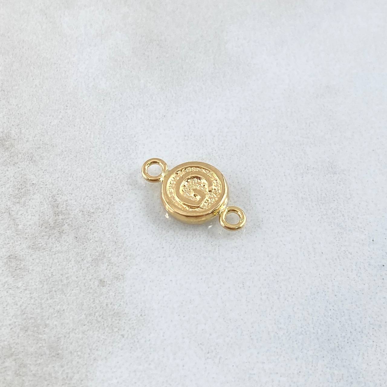 Charm Letter G 0.35gr / 1.5cm / Textured Circle Yellow Gold 18K *