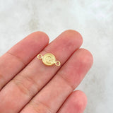 Charm Letter G 0.35gr / 1.5cm / Textured Circle Yellow Gold 18K *