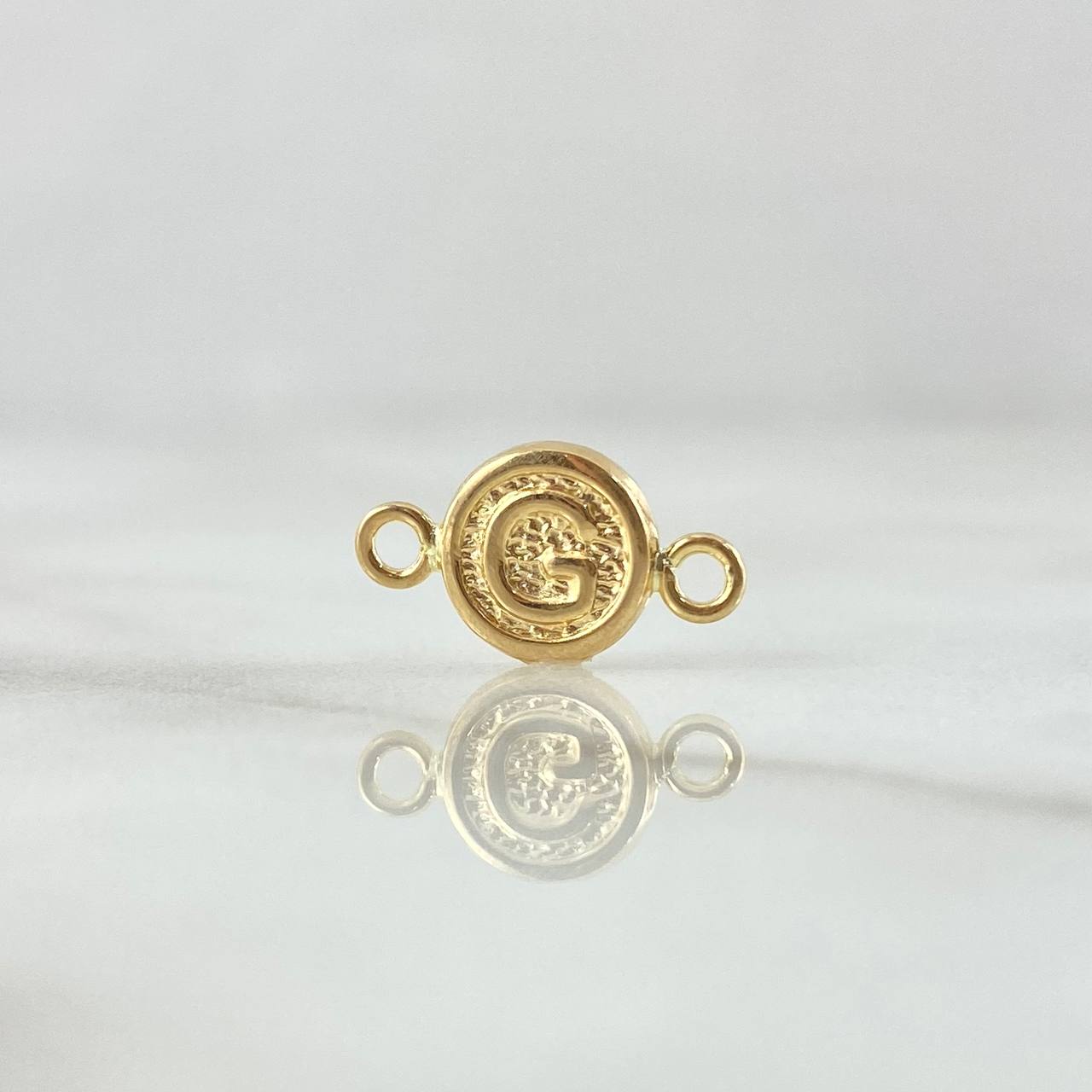 Charm Letter G 0.35gr / 1.5cm / Textured Circle Yellow Gold 18K *