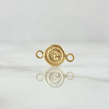 Charm Letter G 0.35gr / 1.5cm / Textured Circle Yellow Gold 18K *