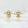 Topos Angel Silueta Corazón 2gr / 1.1cm / Circones Verdes Broche Mariposa Oro Amarillo 18K *