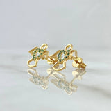 Topos Angel Silueta Corazón 2gr / 1.1cm / Circones Verdes Broche Mariposa Oro Amarillo 18K *