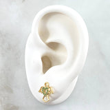 Topos Angel Silueta Corazón 2gr / 1.1cm / Circones Verdes Broche Mariposa Oro Amarillo 18K *