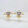 Stud Earrings Angel Silhouette Heart 2.05gr / 1.1cm / Blue Zircons 18K Yellow Gold ©