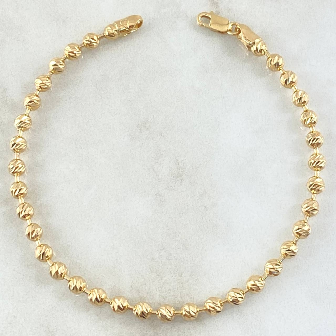 Pulso Militar 7gr / 21cm / 3.5mm Diamantada Oro Amarillo 18K