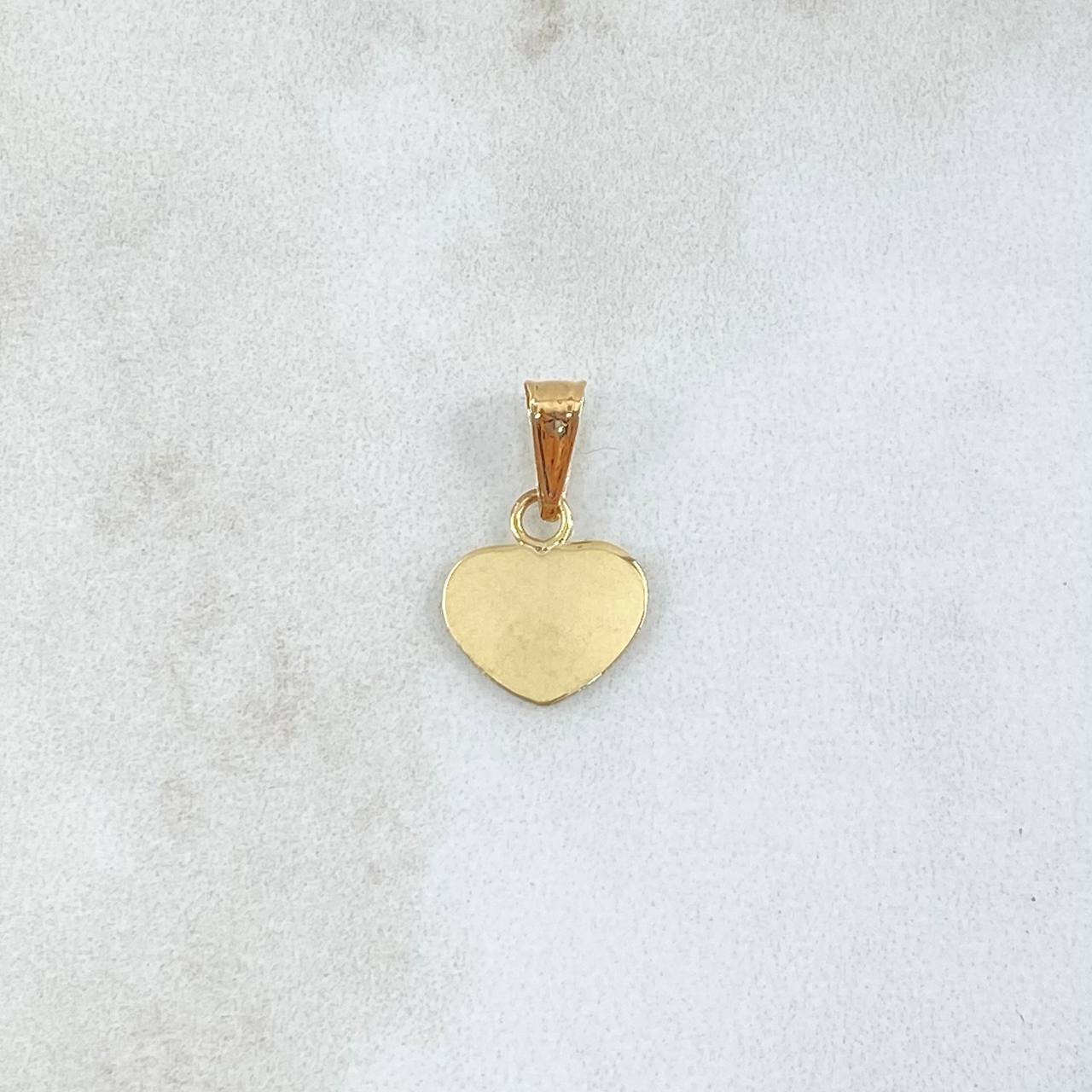 Dije Placa Corazon 0.4gr / 1.6cm / Liso Oro Amarillo 18K ©
