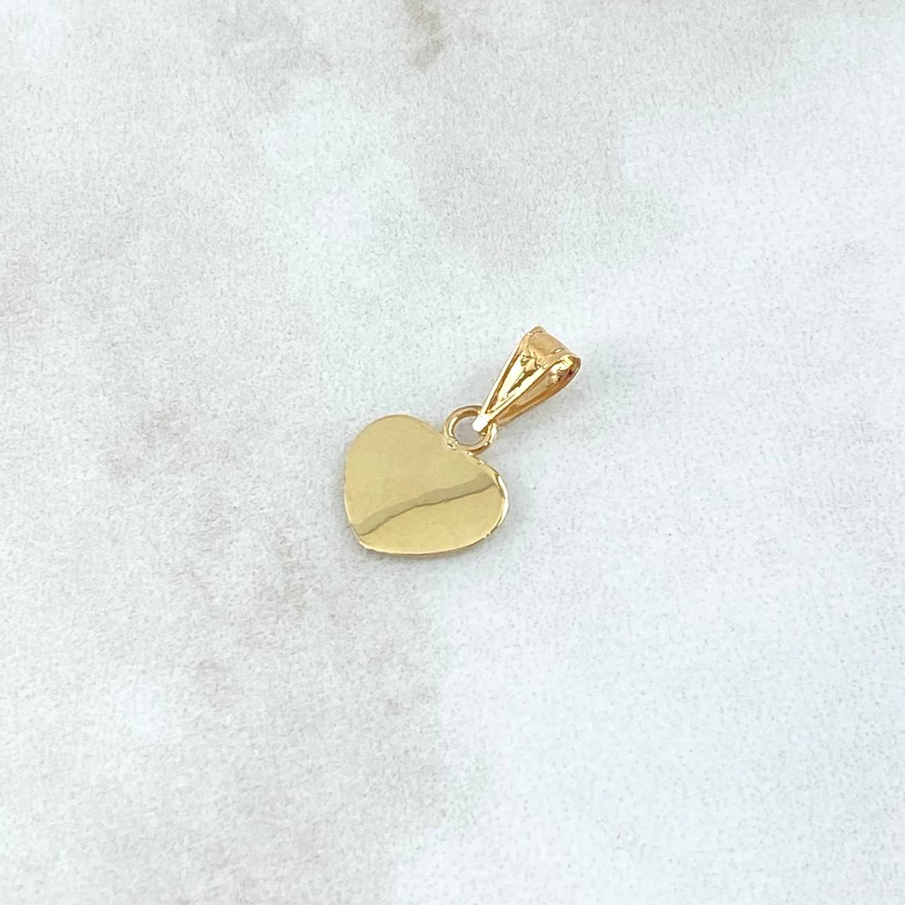 Dije Placa Corazon 0.4gr / 1.6cm / Liso Oro Amarillo 18K ©