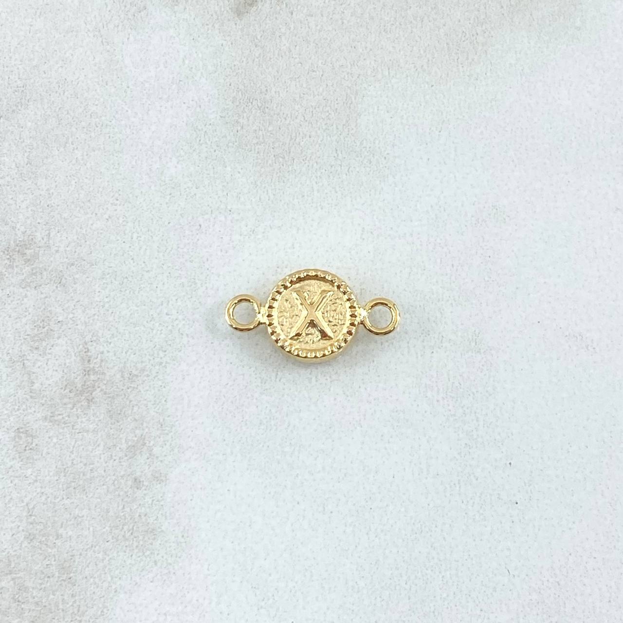 Charm Letter X 0.4gr / 1.4cm-Circular Yellow Gold 18K