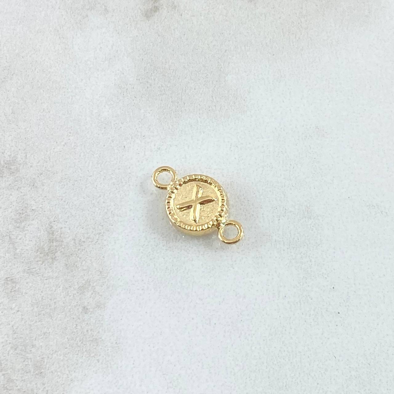 Charm Letter X Matte Textured 0.45gr / 1.5cm / 8mm Yellow Gold 18K Bordered Circle ©