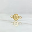 Charm Letter X Matte Textured 0.45gr / 1.5cm / 8mm Yellow Gold 18K Bordered Circle ©