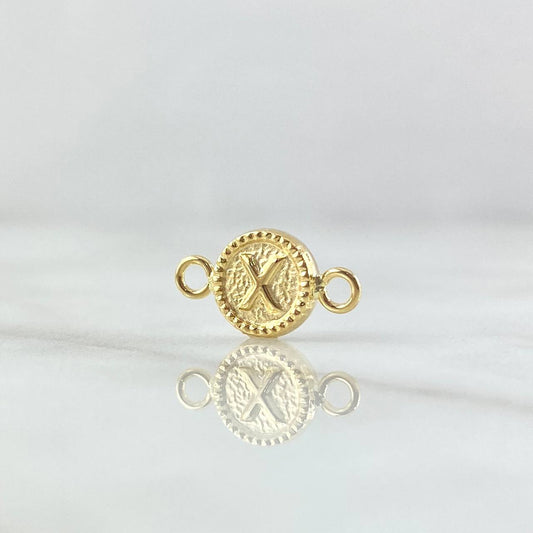Charm Letter X 0.45gr / 1.5cm / Yellow Gold Edged Circle 18K