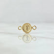 Herraje Letra T Mate 0.45gr / 1.4cm-Circulo Bordeado  Oro Amarillo 18K