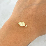 Herraje Letra R 0.45gr / 1.5cm / Circulo Bordeado Oro Amarillo 18K