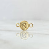 Herraje Letra R 0.45gr / 1.5cm / Circulo Bordeado Oro Amarillo 18K