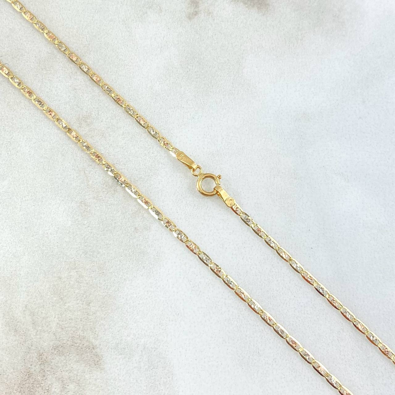 Flat Anchor Chain 1.75gr / 45cm / 1.5mm Diamond Cut Three Golds +3 18K