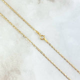 Flat Anchor Chain 1.85gr / 45cm / 1.5mm Diamond Cut Three Golds +3 18K