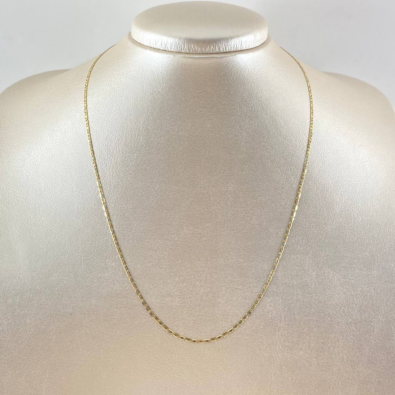 Flat Anchor Chain 1.85gr / 45cm / 1.5mm Diamond Cut Three Golds +3 18K