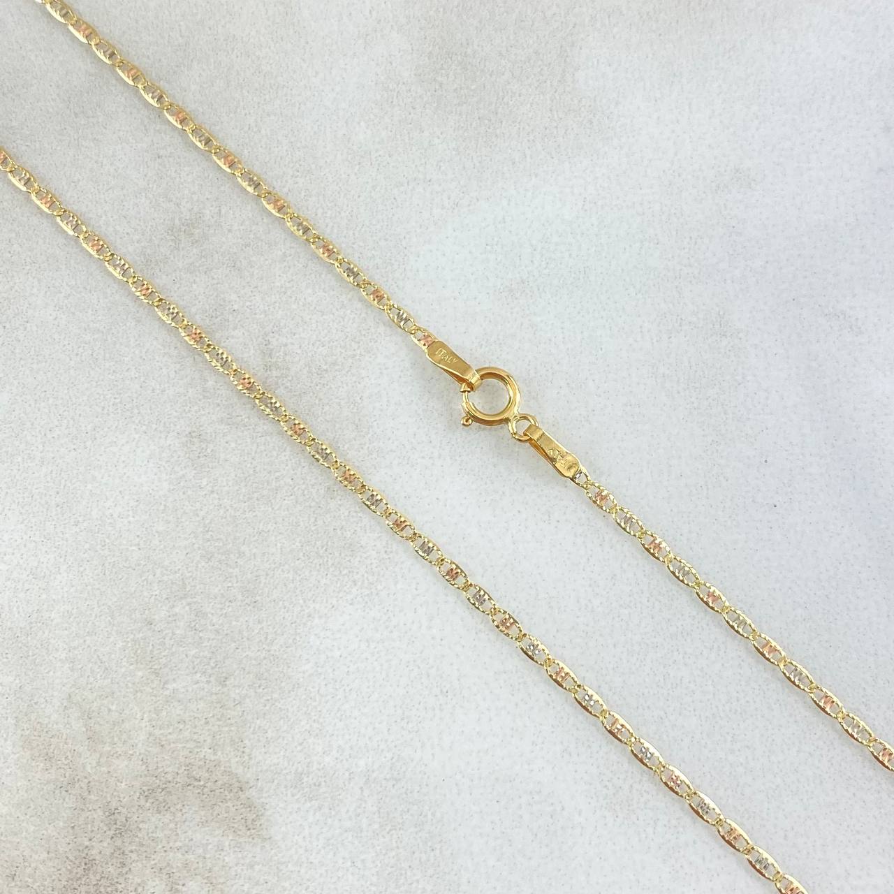 Cadena Plana 1.35gr / 45cm / +3 Oro 18K