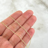 Flat Anchor Chain 1.45gr / 50cm / 1.3mm Diamond Cut Three Golds +3 18K