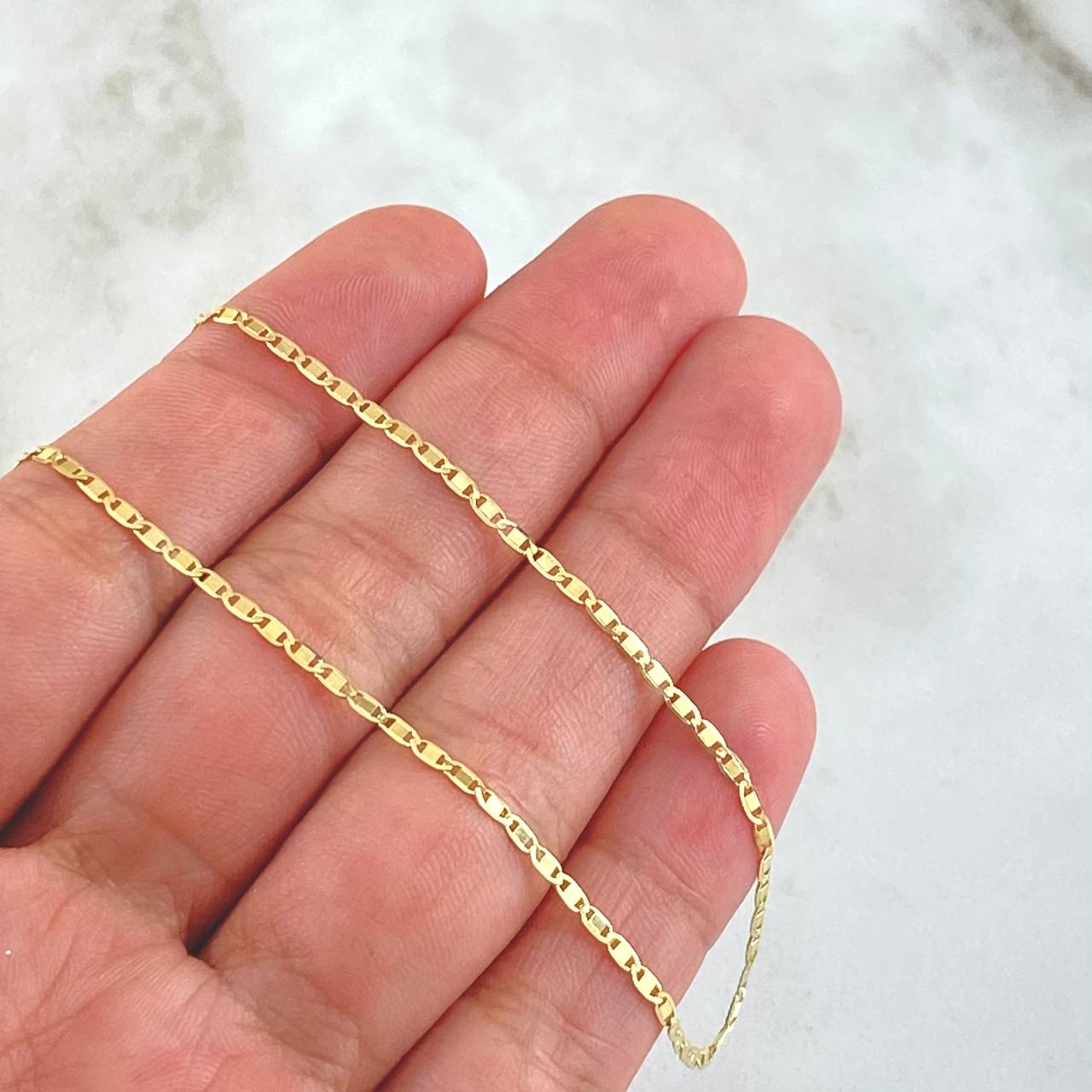 Cadena Plana 2.2gr / 50cm / +3 Oro 18K *