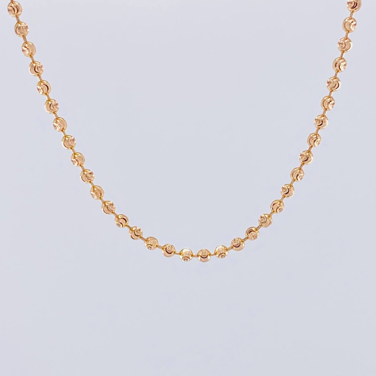 Cadena Militar Diamantada Media Luna 10 g / 23 3/4 in / 2.45 mm Oro Rosa 18K