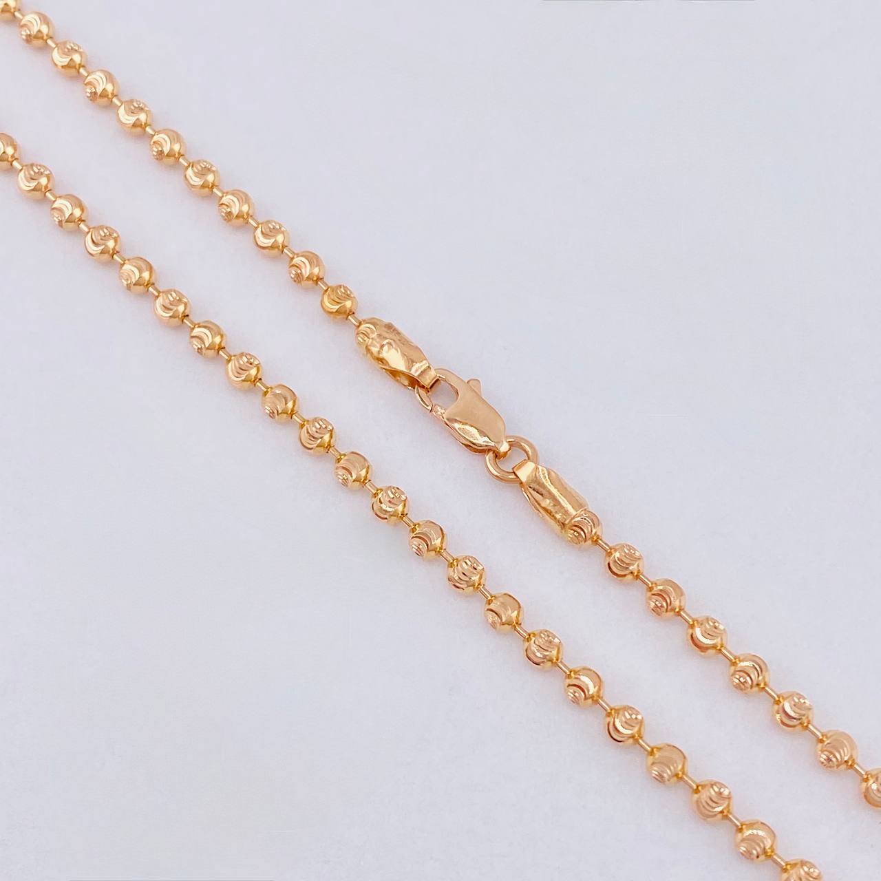 Cadena Militar Diamantada Media Luna 10 g / 23 3/4 in / 2.45 mm Oro Rosa 18K