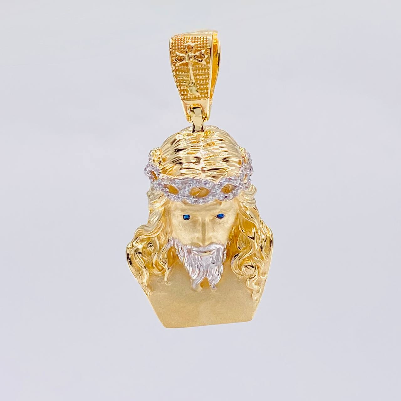 Pendant Face of Christ 9.1 g / 1 1/2 in Two Golds Yellow White 18K