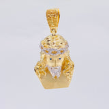 Pendant Face of Christ 9.1 g / 1 1/2 in Two Golds Yellow White 18K