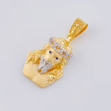 Pendant Face of Christ 9.1 g / 1 1/2 in Two Golds Yellow White 18K
